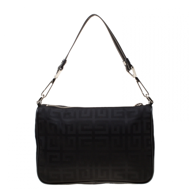مملوكة مسبقًا Givenchy Black Monogram Nylon Shoulder Bag