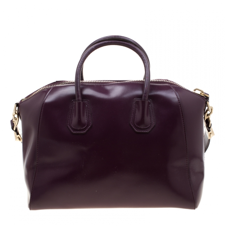 Pre Owned Givenchy Purple Leather Antigona Satchel