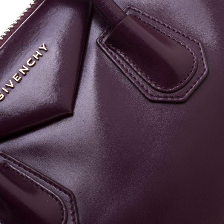 Pre Owned Givenchy Purple Leather Antigona Satchel