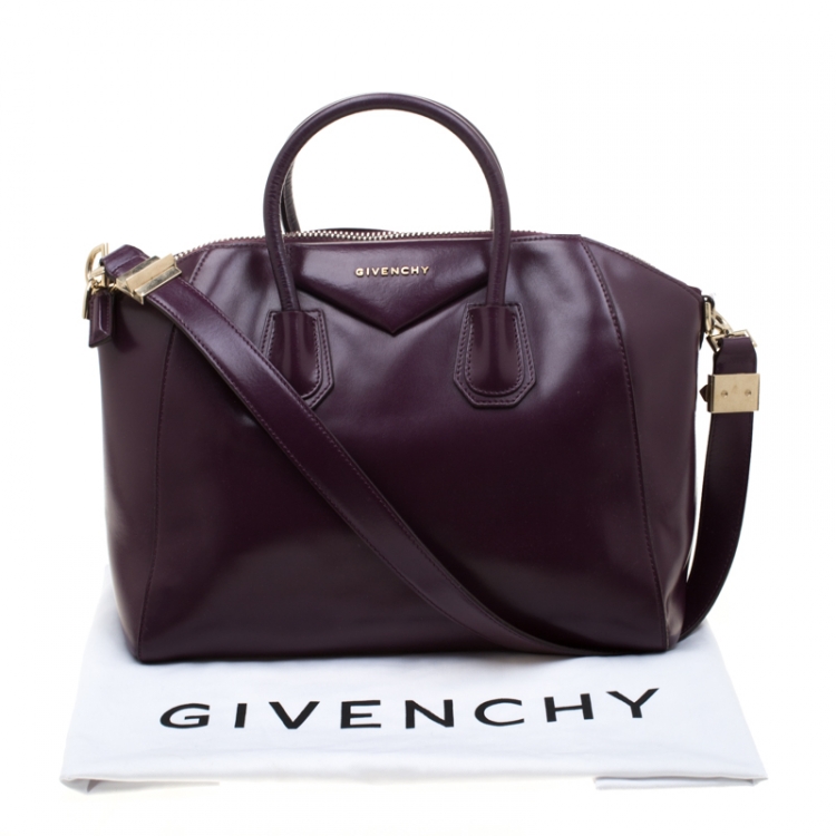 Pre Owned Givenchy Purple Leather Antigona Satchel