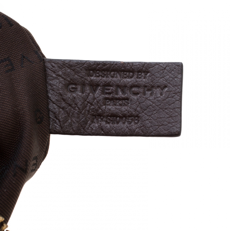 Pre Owned Givenchy Brown Monogram Canvas and Leather Hobo