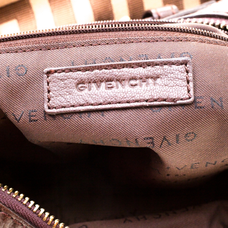 Pre Owned Givenchy Brown Monogram Canvas and Leather Hobo