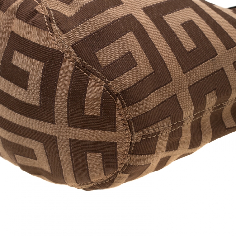 Pre Owned Givenchy Brown Monogram Canvas and Leather Hobo
