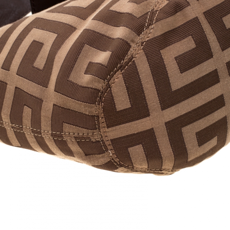 Pre Owned Givenchy Brown Monogram Canvas and Leather Hobo