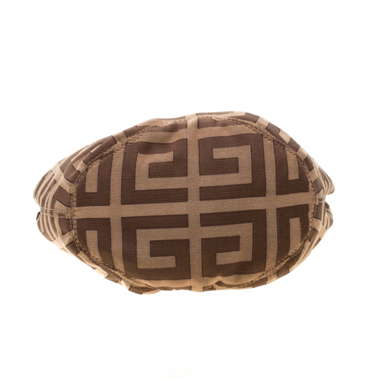 Pre Owned Givenchy Brown Monogram Canvas and Leather Hobo
