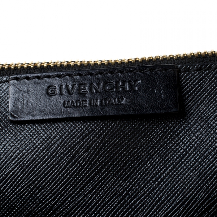 Pre Owned Givenchy Black Coated Canvas and Leather Rottweiler Antigona Tote  