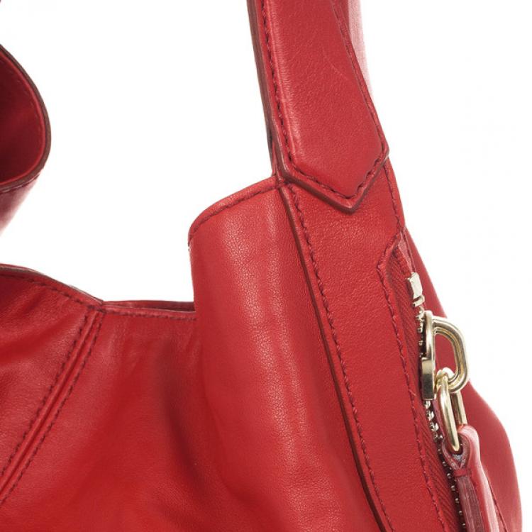 Pre Owned Givenchy Red Lambskin Tinhan Shopper 