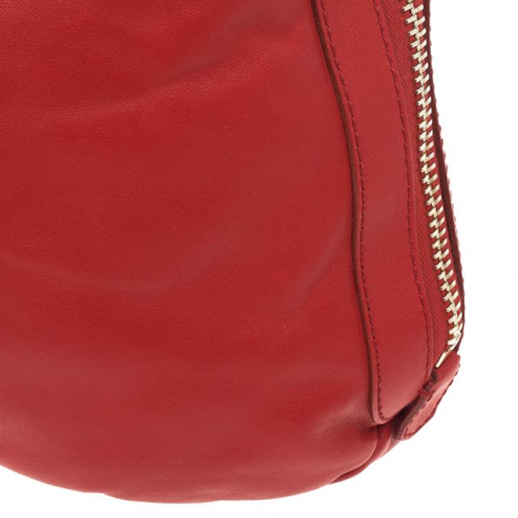Pre Owned Givenchy Red Lambskin Tinhan Shopper 