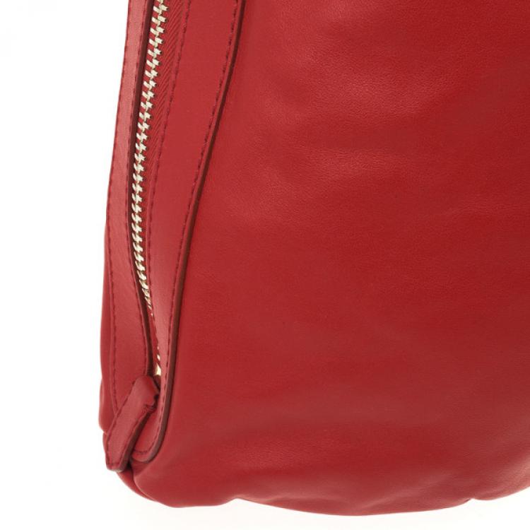 Pre Owned Givenchy Red Lambskin Tinhan Shopper 