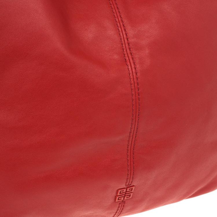 Pre Owned Givenchy Red Lambskin Tinhan Shopper 