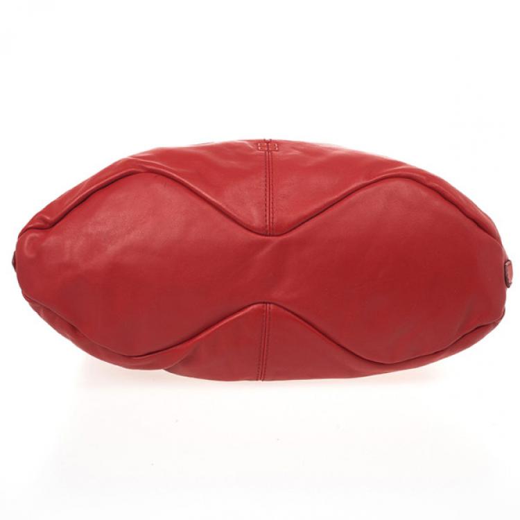 Pre Owned Givenchy Red Lambskin Tinhan Shopper 