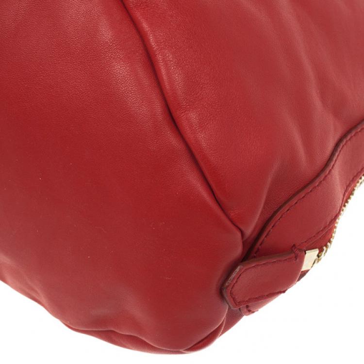 Pre Owned Givenchy Red Lambskin Tinhan Shopper 