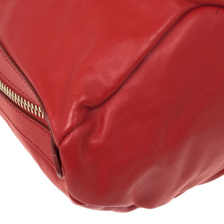 Pre Owned Givenchy Red Lambskin Tinhan Shopper 