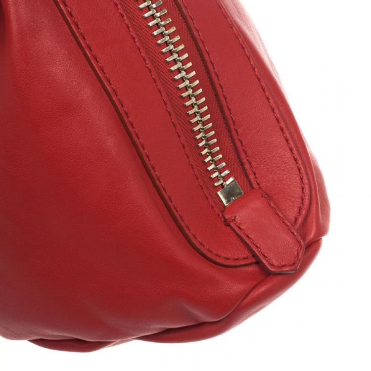 Pre Owned Givenchy Red Lambskin Tinhan Shopper 