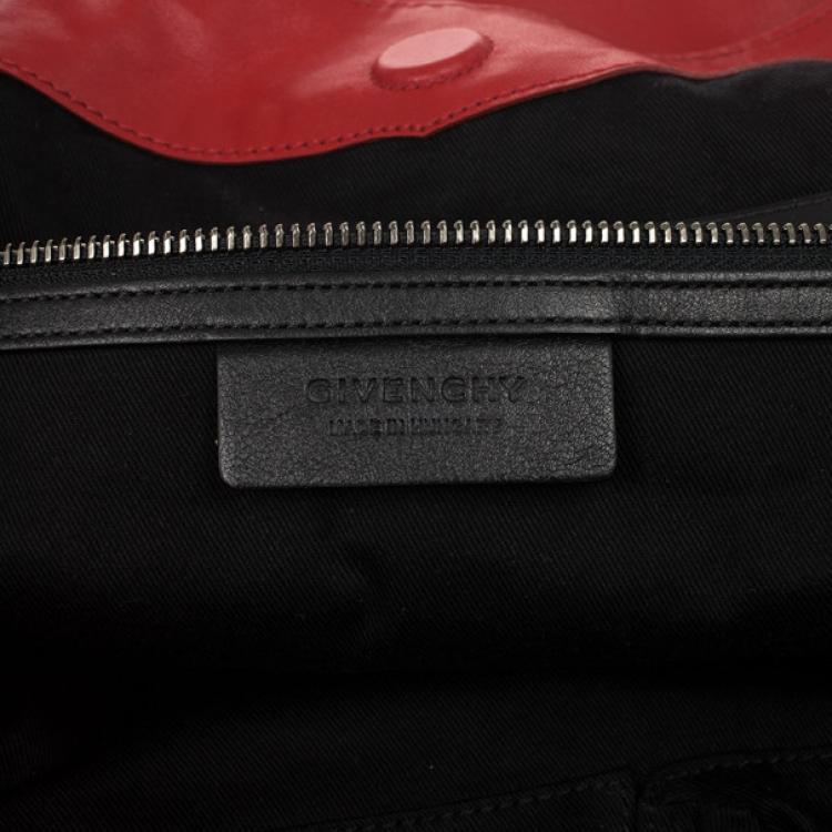 Pre Owned Givenchy Red Lambskin Tinhan Shopper 