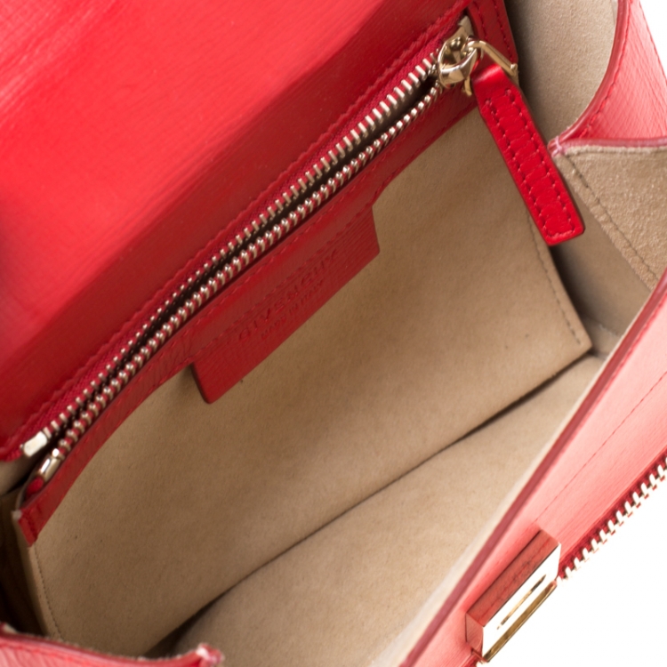 مملوكة مسبقًا Givenchy Red Leather Mini Pandora Box Crossbody Bag