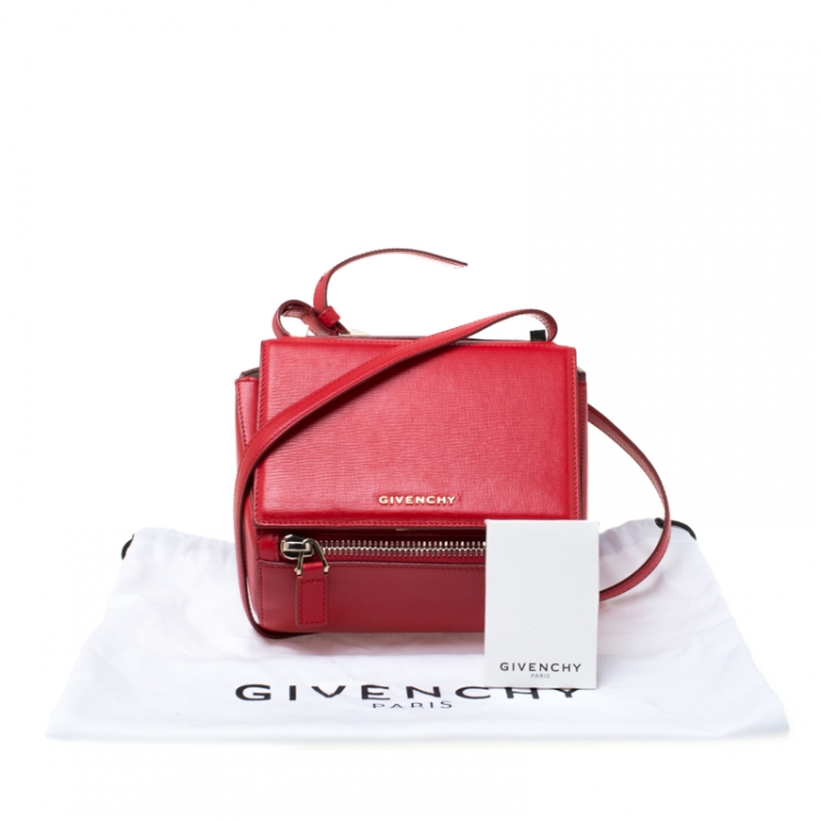 مملوكة مسبقًا Givenchy Red Leather Mini Pandora Box Crossbody Bag
