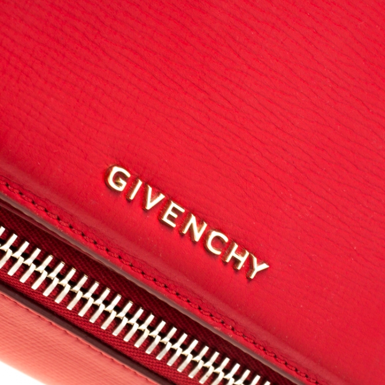 مملوكة مسبقًا Givenchy Red Leather Mini Pandora Box Crossbody Bag
