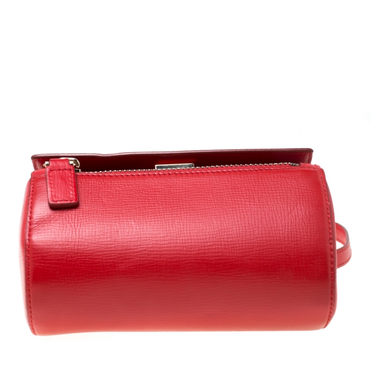 مملوكة مسبقًا Givenchy Red Leather Mini Pandora Box Crossbody Bag