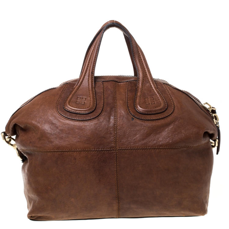 Pre Owned Givenchy Brown Leather Nightingale Satchel