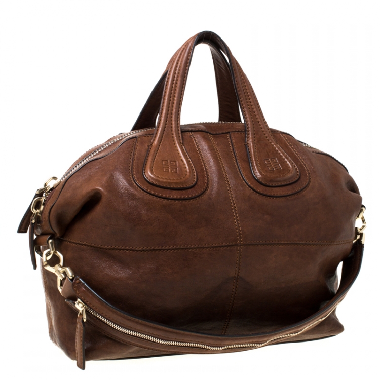 Pre Owned Givenchy Brown Leather Nightingale Satchel