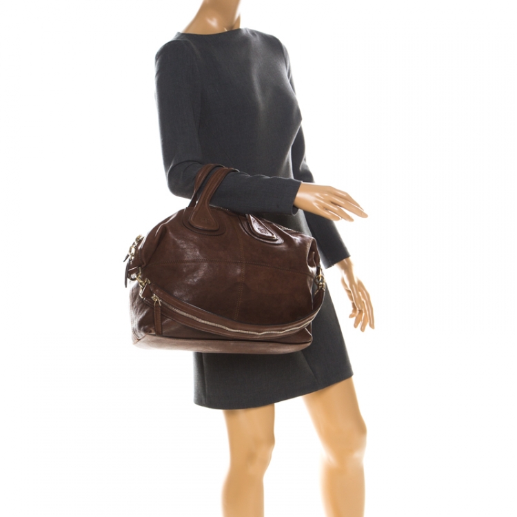 Pre Owned Givenchy Brown Leather Nightingale Satchel