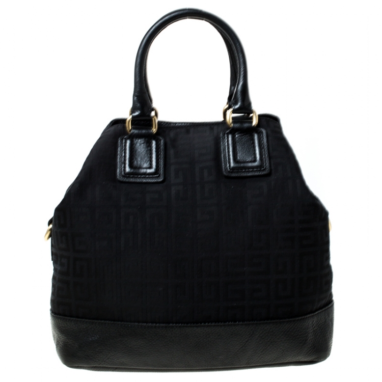 Pre Owned Givenchy Black Monogram Canvas and Leather Tote