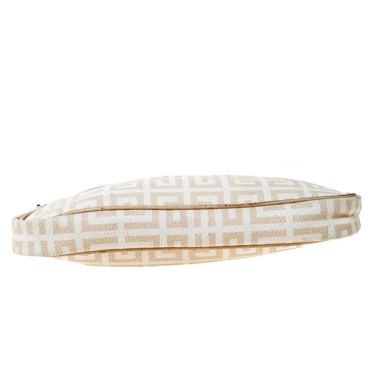 مملوكة مسبقًا Givenchy Beige Monogram Coated Canvas and Leather Baguette
