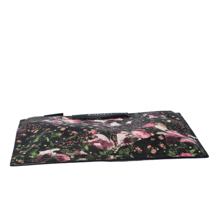 Pre Owned Givenchy Multicolor Floral Print Coated Canvas Antigona Clutch