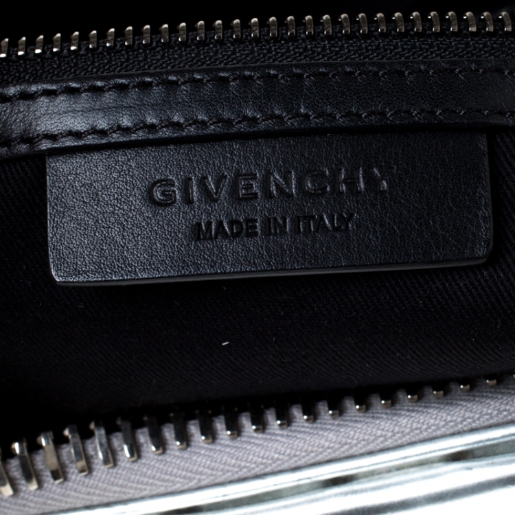 Pre Owned Givenchy Silver Leather Small Antigona Satchel
