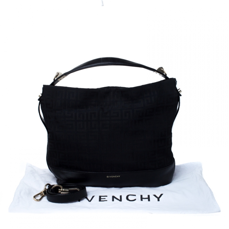 مملوكة مسبقًا Givenchy Black Monogram Canvas and Leather Hobo