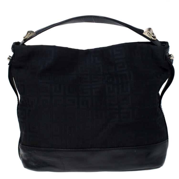 مملوكة مسبقًا Givenchy Black Monogram Canvas and Leather Hobo