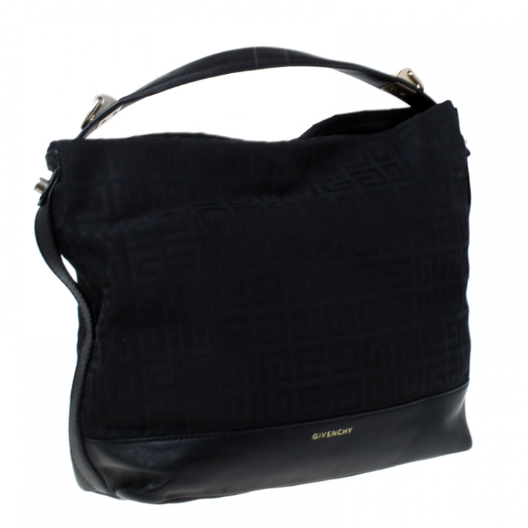 مملوكة مسبقًا Givenchy Black Monogram Canvas and Leather Hobo