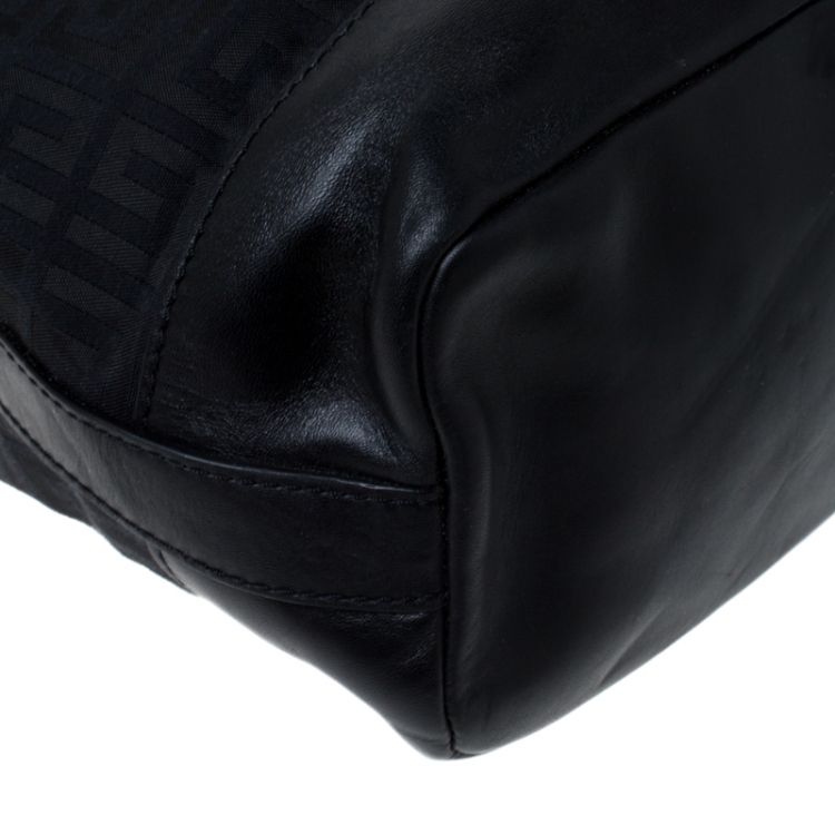 مملوكة مسبقًا Givenchy Black Monogram Canvas and Leather Hobo