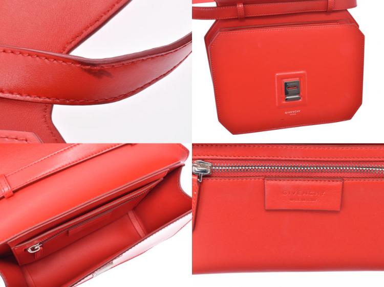 Pre Owned Givenchy Red Leather Crossbody Bag