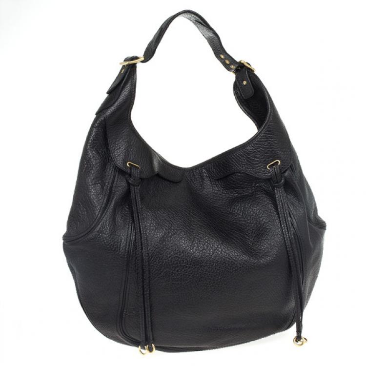 Pre Owned Givenchy Black Leather Eclipse Hobo