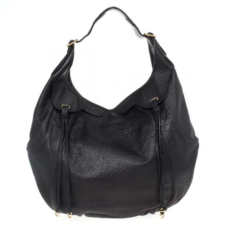 Pre Owned Givenchy Black Leather Eclipse Hobo