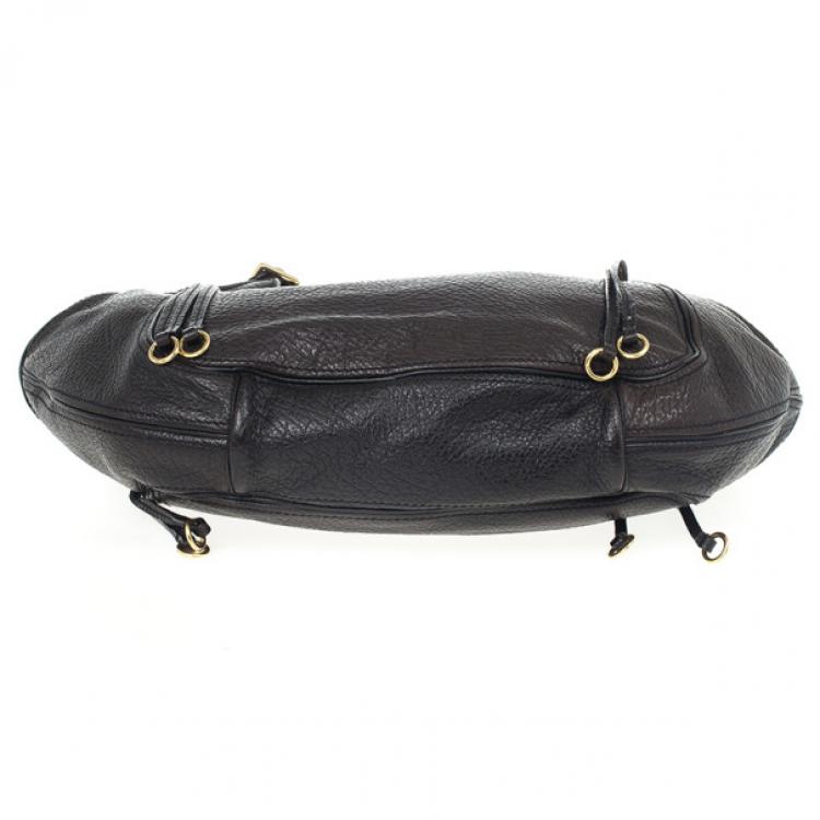 Pre Owned Givenchy Black Leather Eclipse Hobo