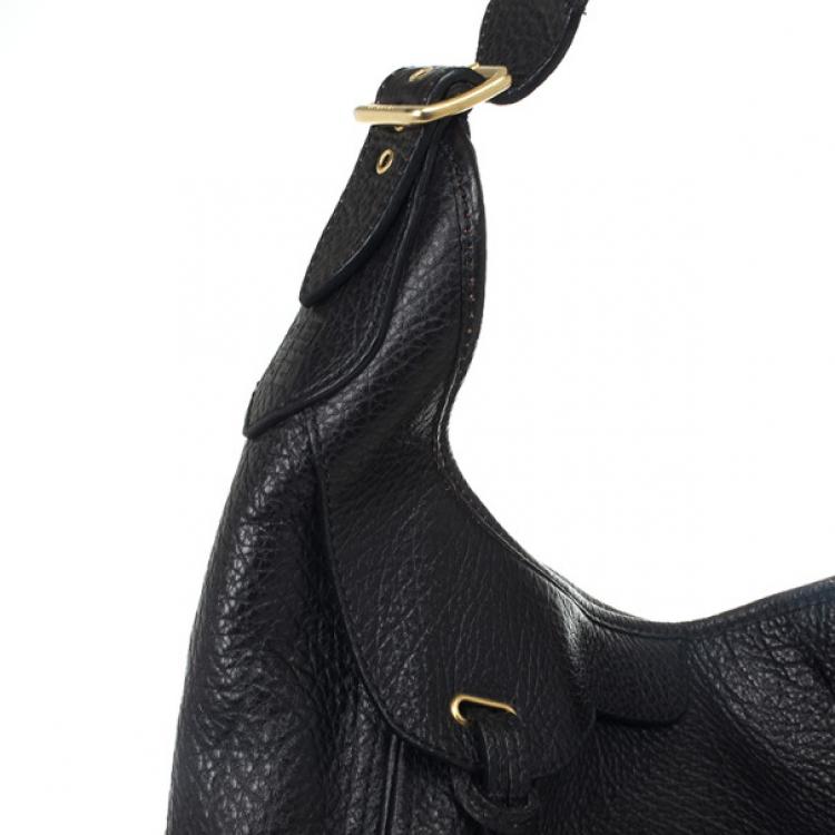 Pre Owned Givenchy Black Leather Eclipse Hobo