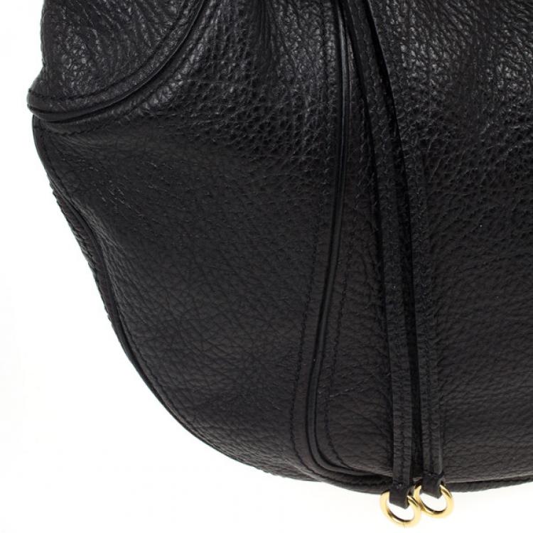 Pre Owned Givenchy Black Leather Eclipse Hobo