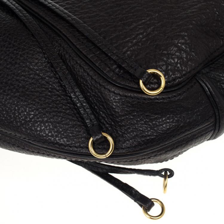 Pre Owned Givenchy Black Leather Eclipse Hobo