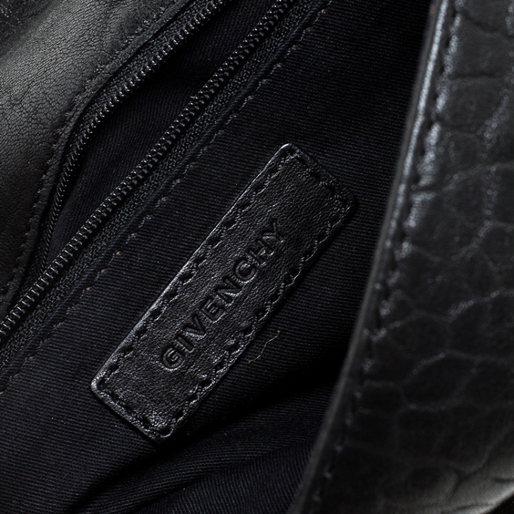 Pre Owned Givenchy Black Leater Chain Detail  Flap Clutch