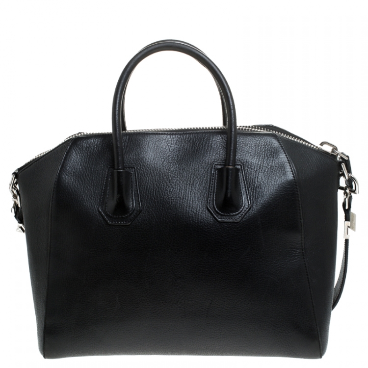 Pre Owned Givenchy Black Leather Medium Antigona Satchel
