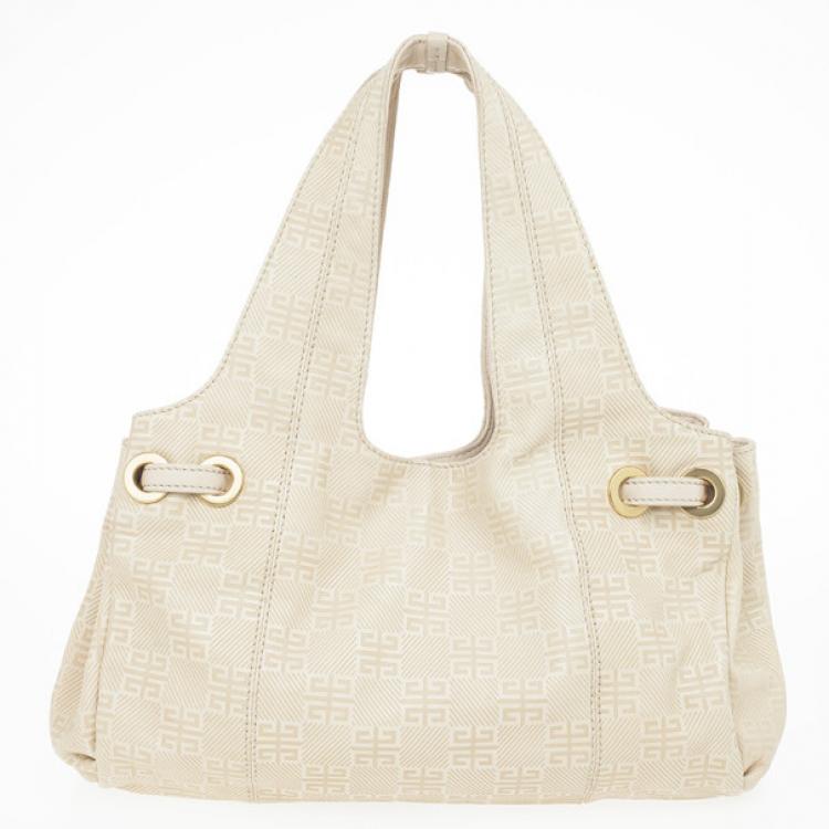 Pre Owned Givenchy Beige Monogram Canvas Hobo