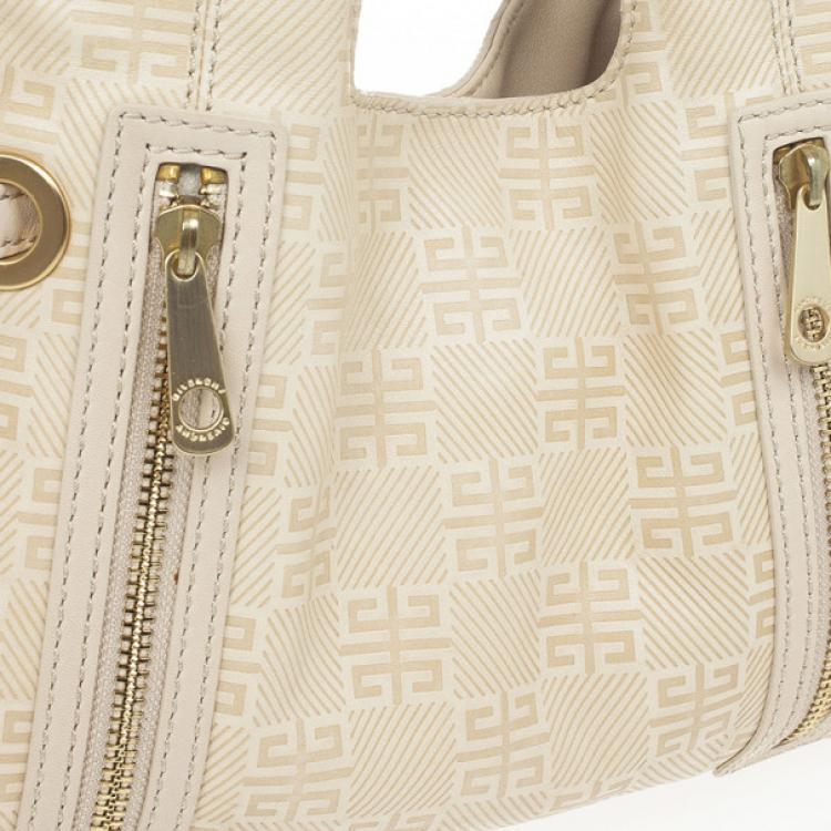 Pre Owned Givenchy Beige Monogram Canvas Hobo