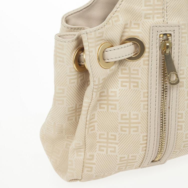 Pre Owned Givenchy Beige Monogram Canvas Hobo