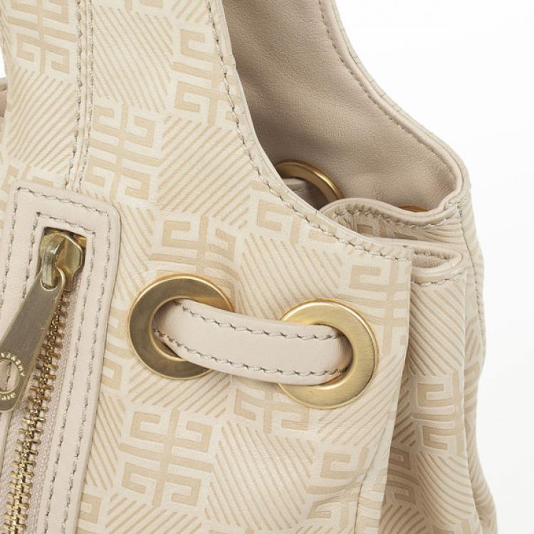 Pre Owned Givenchy Beige Monogram Canvas Hobo