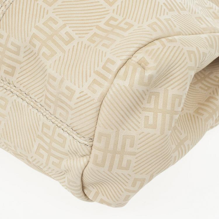 Pre Owned Givenchy Beige Monogram Canvas Hobo