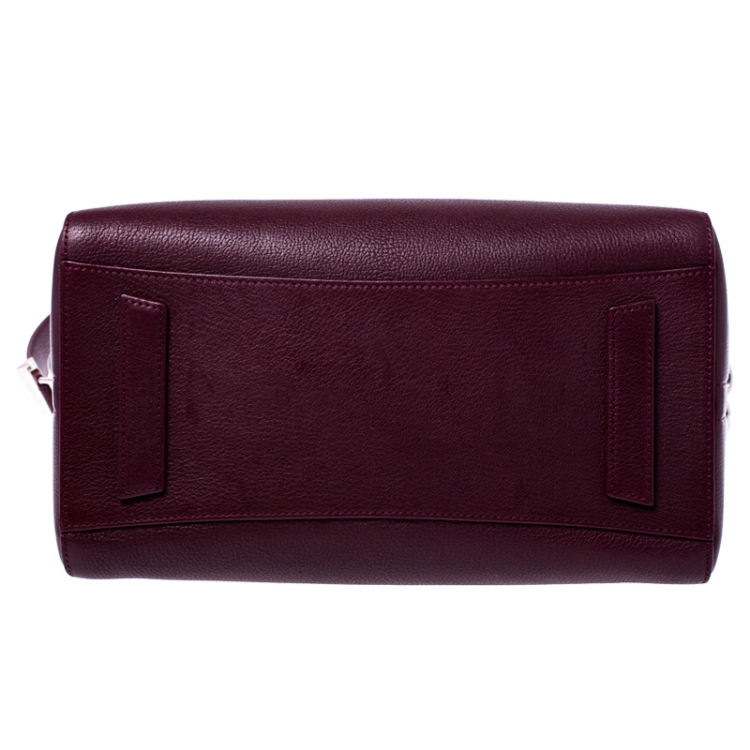 Pre Owned Givenchy Burgundy Leather Medium Antigona Satchel