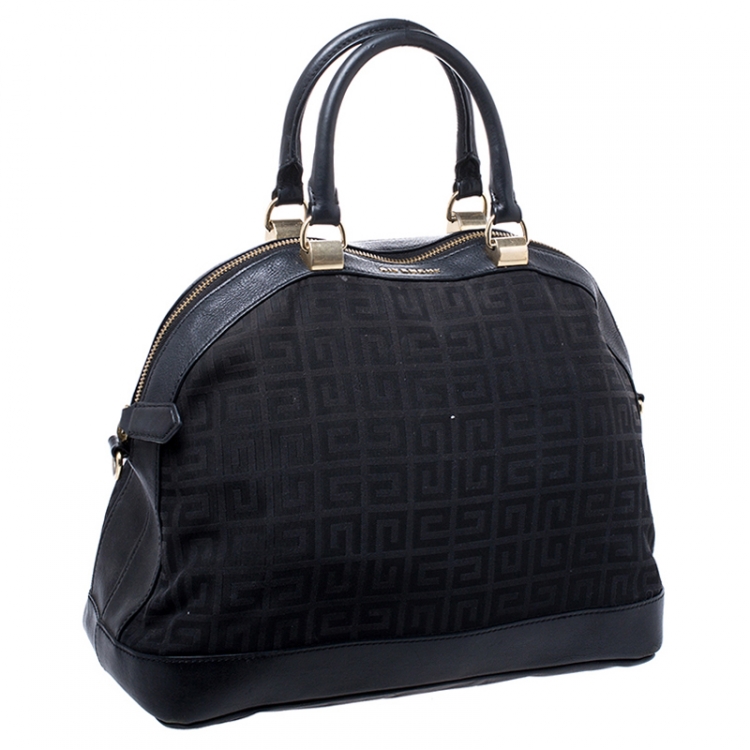 Pre Owned Givenchy Black Monogram Canvas and Leather Satchel